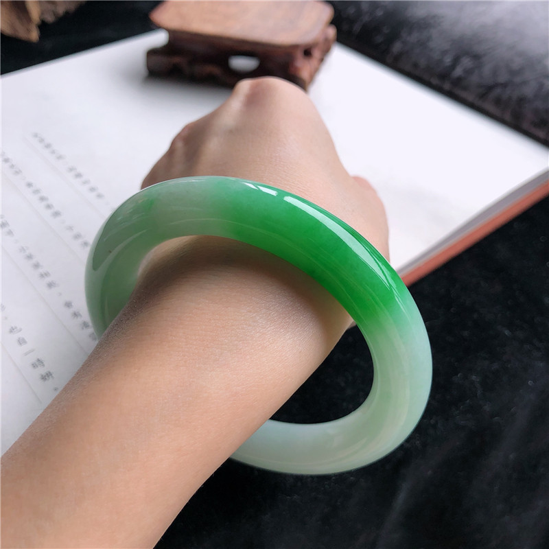 Bracelets - سوار اليشم البورمي الطبيعي، نوع الثلج
