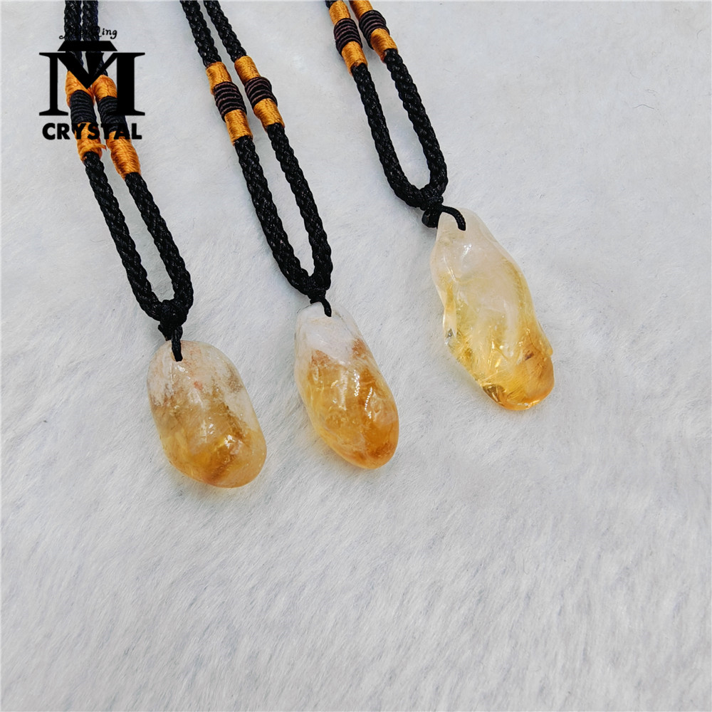 Crystal Pendant Necklace Natural Stone - 3 قطع من قلادات الكريستال الطبيعي