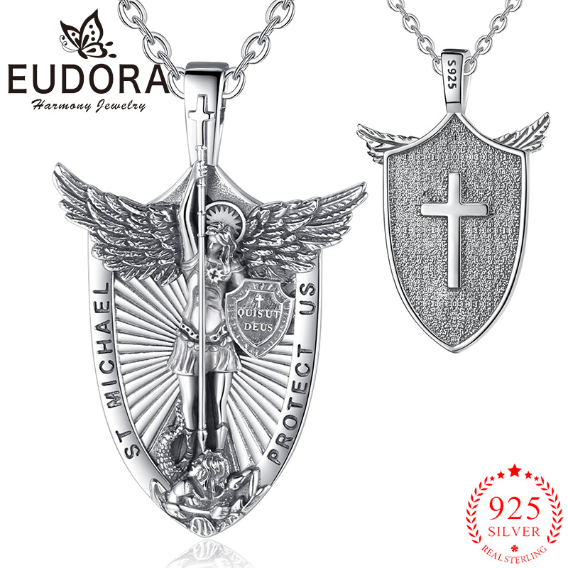 يودورا 925 فضة سانت مايكل رئيس - مراجعة 925 Sterling Silver Chain Necklace Men وسعره