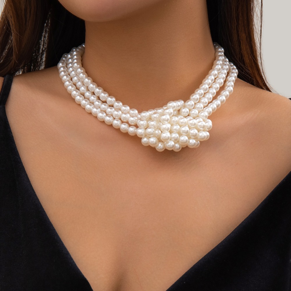 قلادة عصرية بتصميم عتيق باللون - مراجعة Pearl Choker Necklace Vintage وسعره