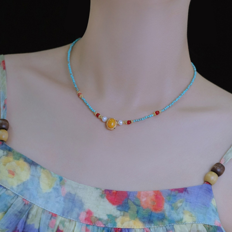 وصل حديثًا: قلادات نسائية من ا - مراجعة Pearl Choker Necklace Vintage وسعره