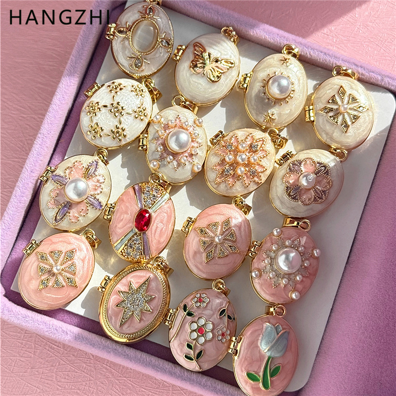 HangZhi المينا رومانسية الوردي - مراجعة Heart Locket Necklace Photo وسعره